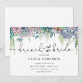 Invitation Brunch succulent avec l'invitation de la douche de (Devant / Derrière)