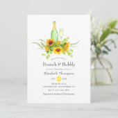 Invitation Brunch Sunflowers et Fête des mariées Bubbly (Debout devant)