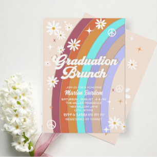 Invitation brunch super retro de graduation aquarelle
