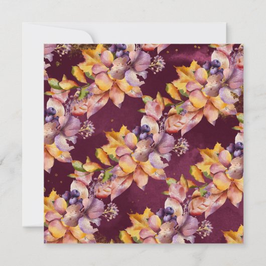 Invitation Brunch sur l'Fête de l'mariée d'automne (Dos)