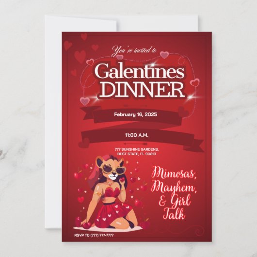 Invitation Brunch sur mesure de Galentine (Devant)