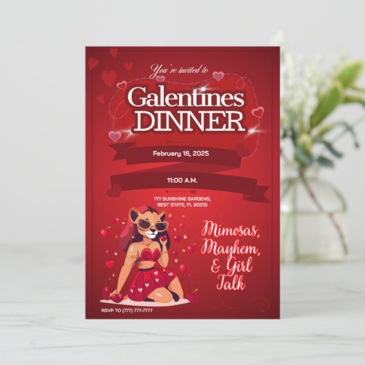 Invitation Brunch sur mesure de Galentine (Debout devant)