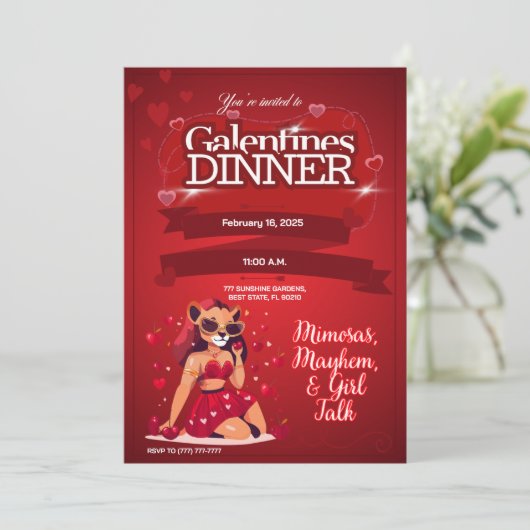 Invitation Brunch sur mesure de Galentine (Debout devant)