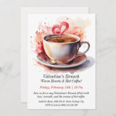 Invitation Brunch sur mesure Valentine - Coeurs chauds (Devant / Derrière)