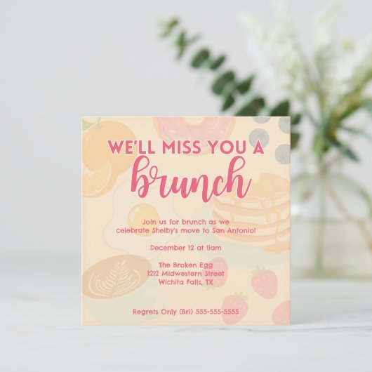 Invitation Brunch-Theme Sortir / Fête d'adieu (Debout devant)