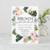 Invitation Brunch tropical avec la Fête des mariées de mariée (Debout devant)