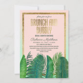 Invitation Brunch tropical d'or de feuille de banane de (Devant)