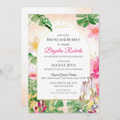 Invitation Brunch tropical et Fête des mariées à bulles (Devant / Derrière)