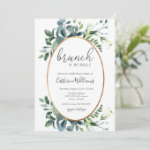 Invitation Brunch verdoyant et Fête des mariées mousseuse (Debout devant)