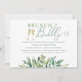 Invitation Brunch verdoyant et Fête des mariées mousseuse (Devant)