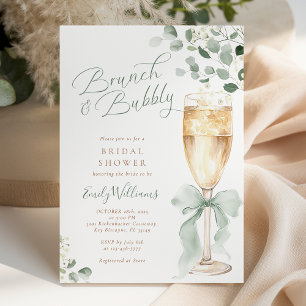 Invitation Brunch verdure et Bubbly pour une mariée