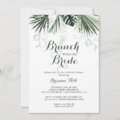 Invitation Brunch vert tropical avec douche de mariée (Devant)