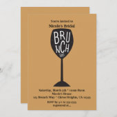 Invitation BRUNCH Vin Verre N'IMPORTE QUELLE COULEUR & ÉVÉNEM (Devant / Derrière)