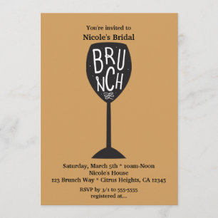 Invitation BRUNCH Vin Verre N'IMPORTE QUELLE COULEUR & ÉVÉNEM