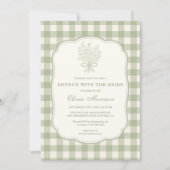 Invitation Brunch with the Bride Gingham QR Code Shower  (Devant)