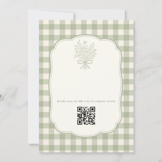 Invitation Brunch with the Bride Gingham QR Code Shower  (Dos)