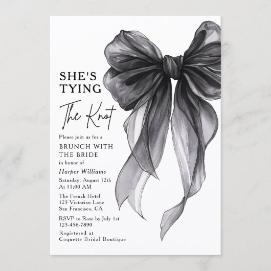 Invitation Brunch With The Bride She's Tying The Knot Bow (Devant)