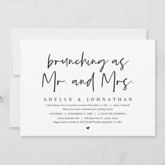 Invitation Brunching As M. et Mme, Mariage de poste Brunch (Devant)