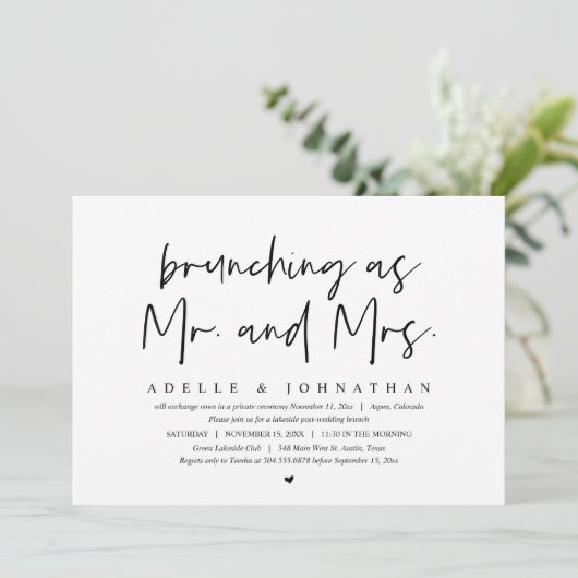 Invitation Brunching As M. et Mme, Mariage de poste Brunch (Debout devant)
