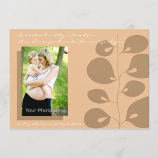 Invitation brune de baby shower de lierre