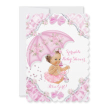 Brunette Baby shower rose Parapluie Fleurs Fille