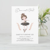 Invitation Brunette Ballerina en Robe Noire Parties scintilla (Debout devant)