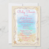 Invitation Brunette Beach Bébé Conch Baby shower Shell (Dos)