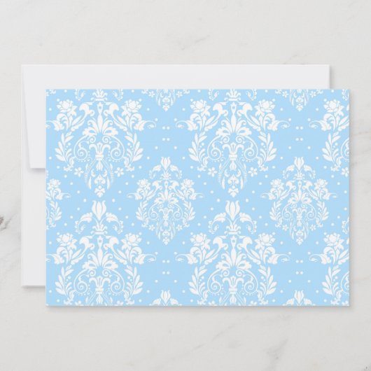 Invitation Brunette Boy First Communion Damask (Dos)