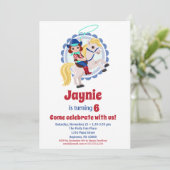 Invitation Brunette Cowgirl Rodéo Anniversaire (Debout devant)