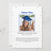 Invitation Brunette Female Bleue Elle Croit Diplôme (Dos)