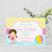 Invitation Brunette Fête de billard de billard (Debout devant)