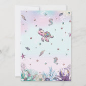 Invitation Brunette Mermaid Baby shower de fille sous la mer (Dos)