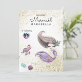 Invitation *~* Brunette Mermaid Parties scintillant aurifère  (Debout devant)