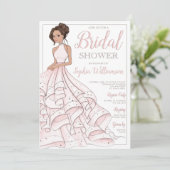 Invitation Brunette Parties scintillant Glam Bride Fête des m (Debout devant)