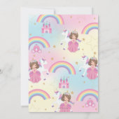 Invitation Brunette Princess Unicorne Anniversaire Party Arc- (Dos)