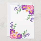 Invitation Brunette Princesse Mexicaine Robe Florale Douce 16 (Dos)