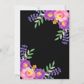 Invitation Brunette Princesse Mexicaine Robe Florale Douce 16 (Dos)