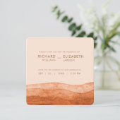 Invitation Brunt Orange Boho Automne Couleurs Terracotta Mari (Debout devant)