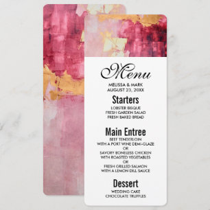 Invitation Brush artistique touche or et rose