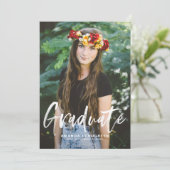 Invitation Brush Calligraphy Typographie Photo Graduation (Debout devant)
