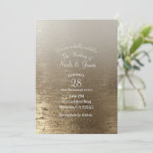 Invitation Brush doré or Mariage d'élégance moderne (Debout devant)