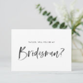 Invitation Brush Letch Blush Serez-Vous Mon Époux (Debout devant)