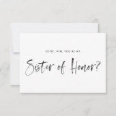 Invitation Brush Lettering Pink Be Ma soeur d'honneur (Devant)