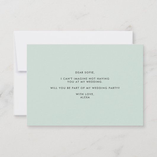 Invitation Brush Letting Mint Be My Matron of Honor (Dos)