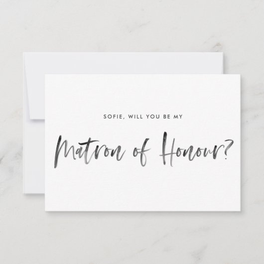 Invitation Brush Letting Mint Be My Matron of Honor (Devant)