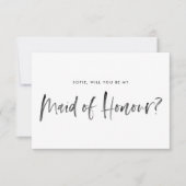 Invitation Brush Letting Pink Serez-vous ma femme d'honneur (Devant)