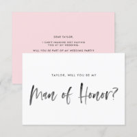 Brush Letting Pink Serez-vous mon homme d'honneur