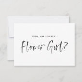 Invitation Brush Letting Rose Serez-Vous Ma Fille Fleur (Devant)