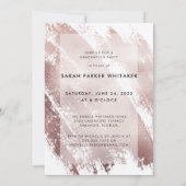 Invitation Brush or Rose moderne Strokes Graduation Party (Dos)