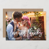 Invitation Brush Script Love and Thanks Mariage Kraft Card (Devant / Derrière)